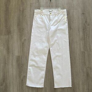 NWT Anne Klein Size 16 White Mid Rise Straight Leg Jeans Stretch